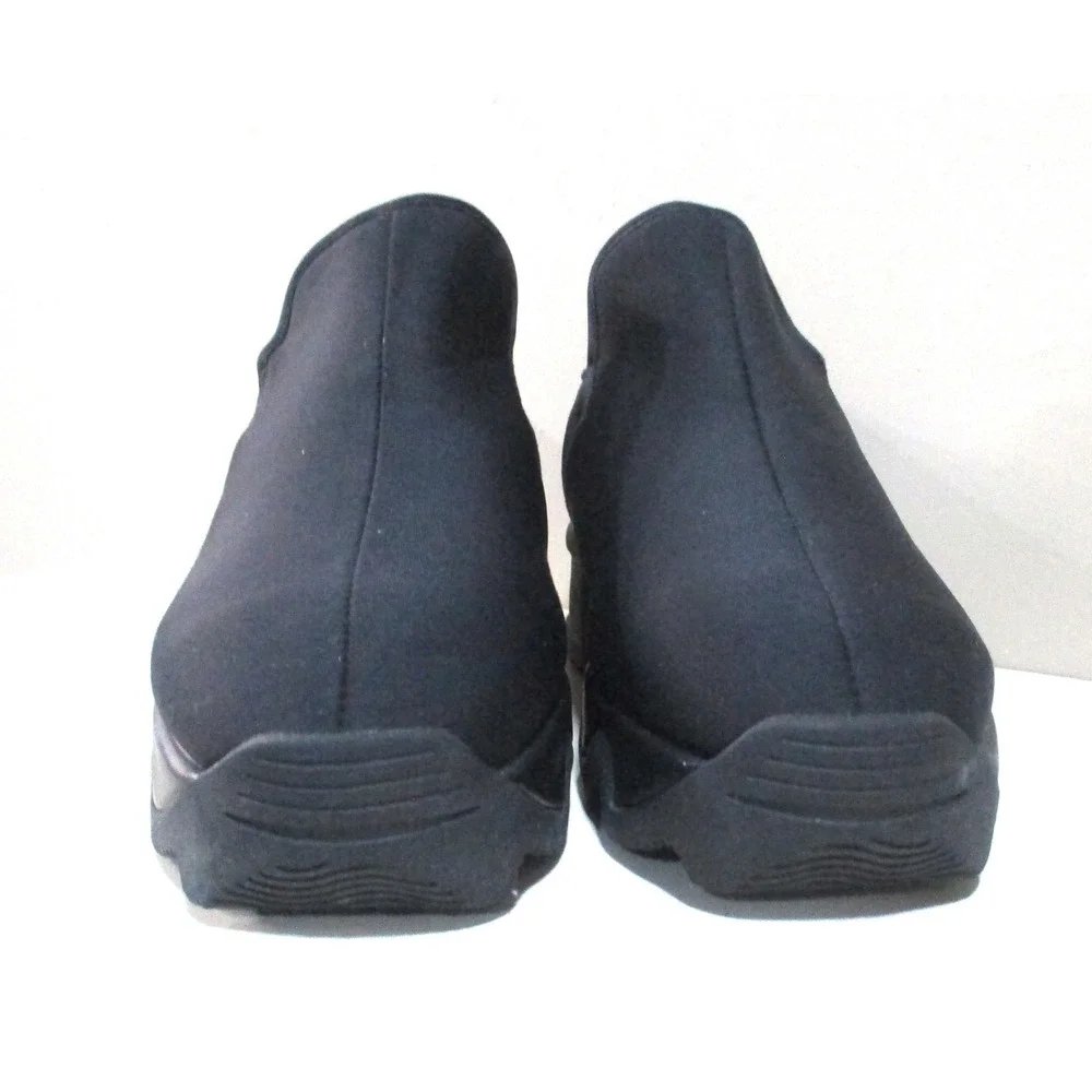 iRi Black Platform Slip On Sneakers Wavy Sole KBB15N-03-BB Mens 8 Womens 10